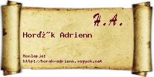 Horák Adrienn névjegykártya